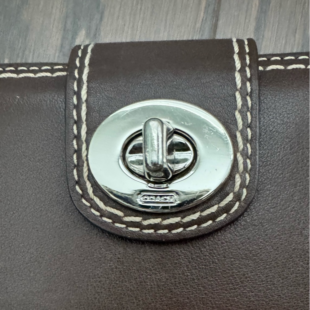 Vintage Coach Mahogany Turnlock Checkbook Cover and Wallet - Picture 4 of 12